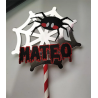 Cake topper cumpleaños personalizado de ARAÑA Y TELA - FIESTA IMPRESA