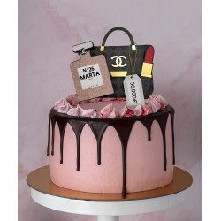 Cake topper cumpleaños personalizado de BOLSO CHANNEL - FIESTA IMPRESA