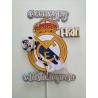 Cake topper cumpleaños personalizado FUTBOL REAL MADRID-FIESTA IMPRESA