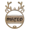 ADORNO NAVIDAD RENO NOMBRE GRABADO EN MADERA