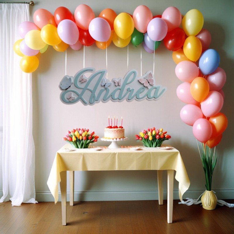 NOMBRE XL DULCES MARIPOSAS comunion cumpleaños decoracion