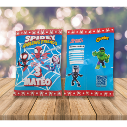 BOLSAS CHIPS SPIDEY Y SUS AMIGOS ENVOLTORIO CUMPLEAÑOS FIESTA