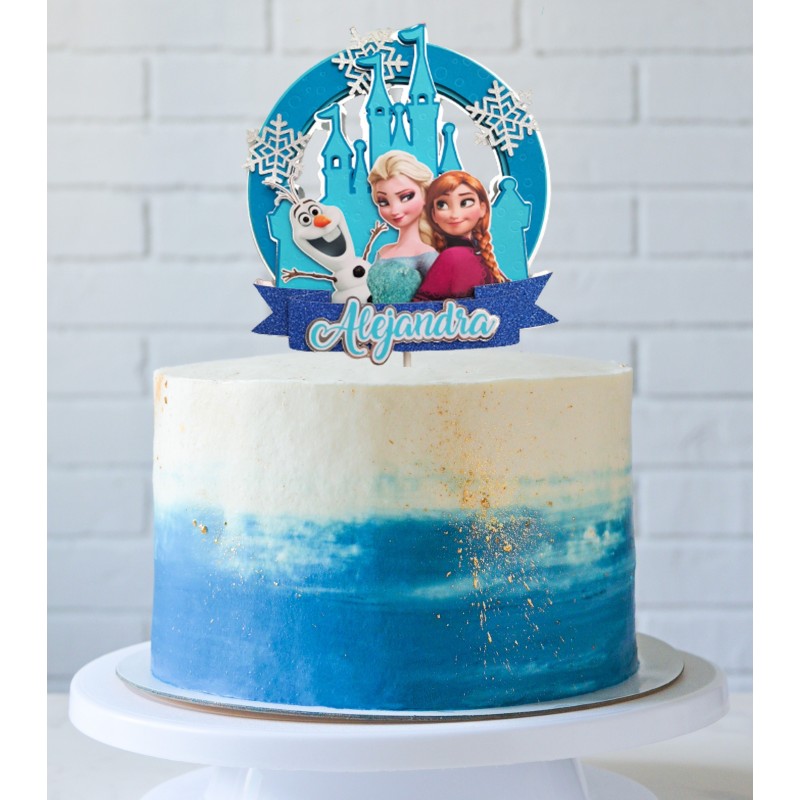 Cake topper cumpleaños personalizado de FROZEN OLAF - FIESTA IMPRESA