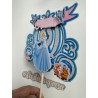 Cake topper cumpleaños personalizado de CENICIENTA - FIESTA IMPRESA