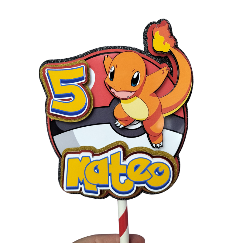 CAKE TOPPER POKEMON Adorno de tarta cumpleaños infantil personalizado