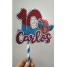 Cake topper cumpleaños personalizado de SPIDERMAN TELA -FIESTA IMPRESA
