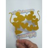 Cake topper cumpleaños SILUETAS DE MIKEY Y MINNIE - FIESTA IMPRESA