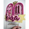 Cake topper cumpleaños personalizado de FLAMENCO VERANO-FIESTA IMPRESA
