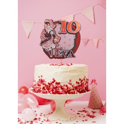 Cake topper cumpleaños personalizado de NEZUKO DEMONIO -FIESTA IMPRESA